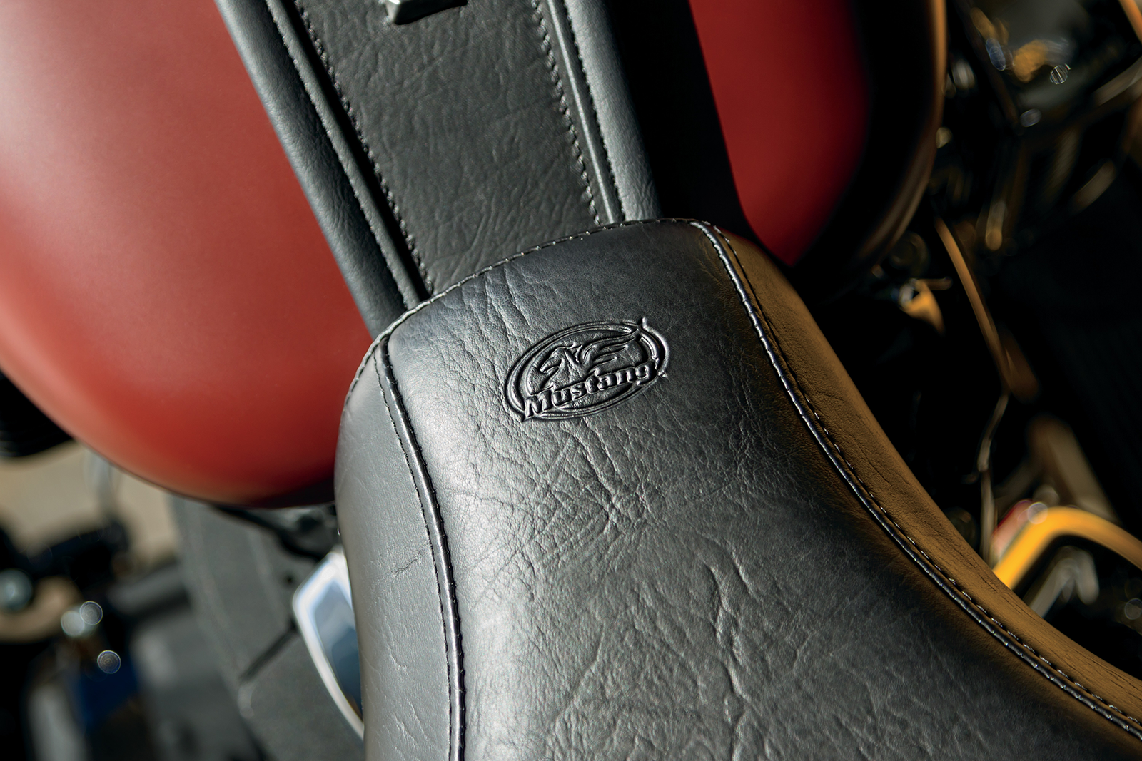 Mustang Max Profile Solo Touring Seat - Without Driver Backrest - Black - Original - FLHC/FLDE