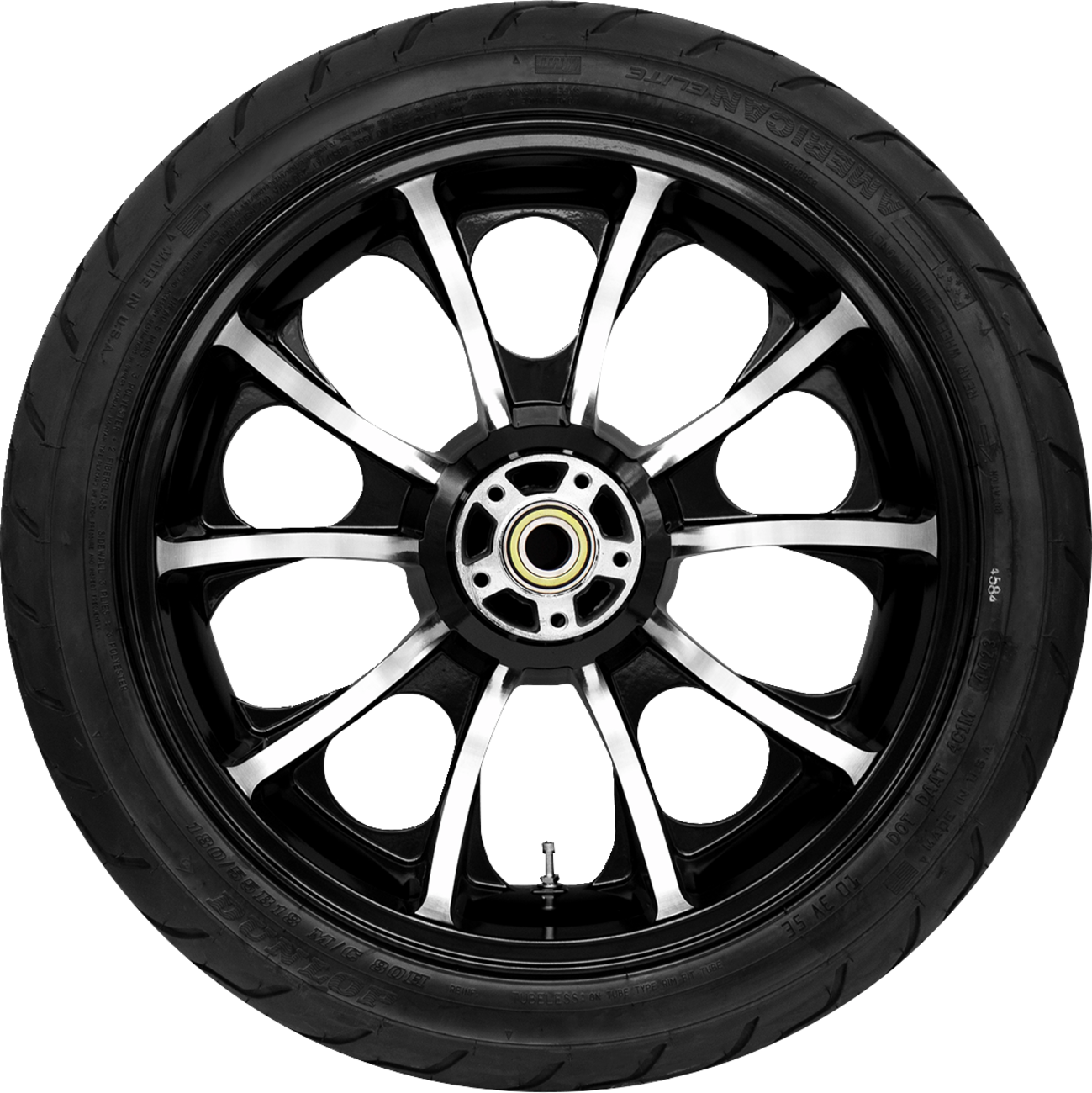 Coastal Moto Largo Rear Wheel - Black Cut (18") | Dunlop Tire (180/55b18)