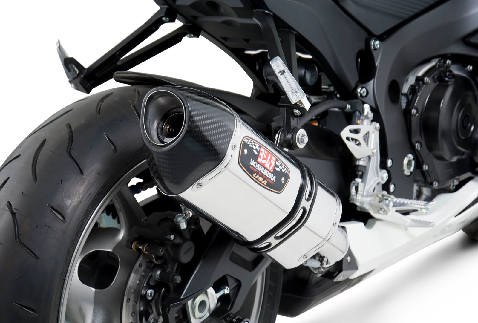 Yoshimura GSX-R600/750 11-26 R-77 Stainless Slip-On Exhaust, W/ Stainless Muffler
