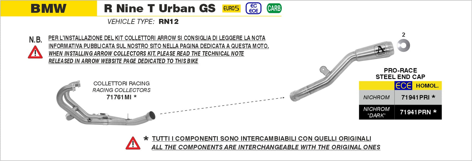 Arrow 71941PRN Pro-Race Nichrom Dark Slip On