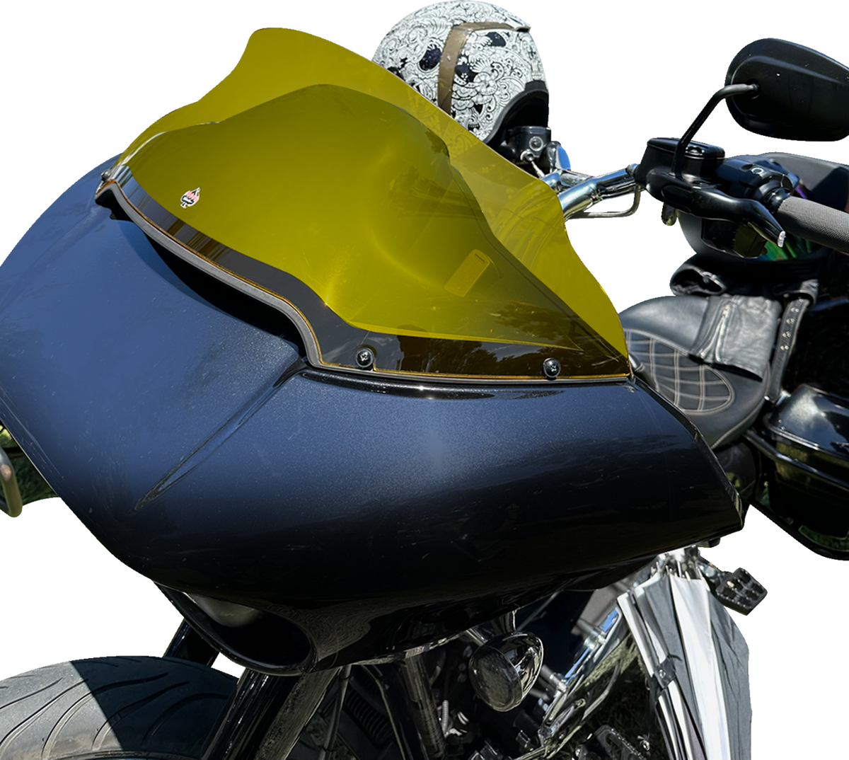 Klock Werks Kolor Flare® Windshield - 9" - Yellow - '15-'25 FLTR