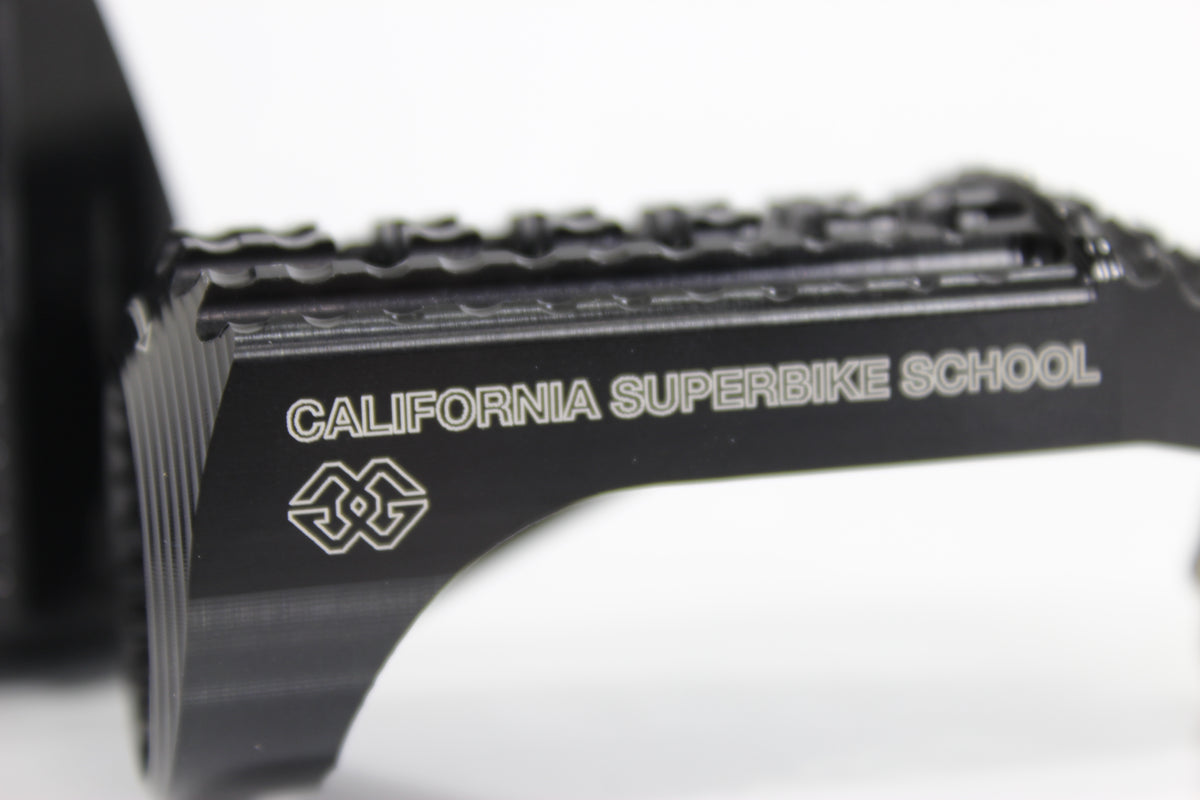 Gilles Tooling Replacement Footrests California, Driver, Black