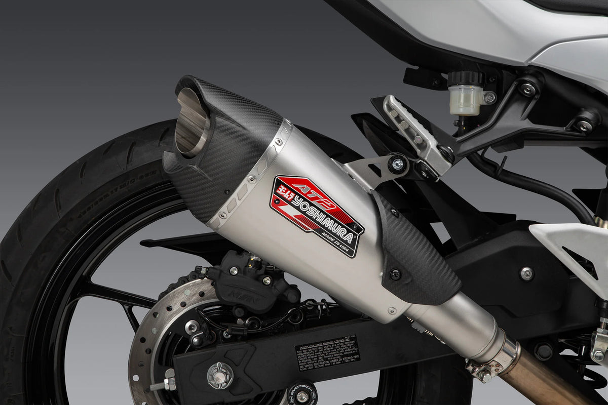 Yoshimura NINJA 500/400 / Z500/400 18-26 AT2 Stainless Slip-On Exhaust, W/ Stainless Muffler