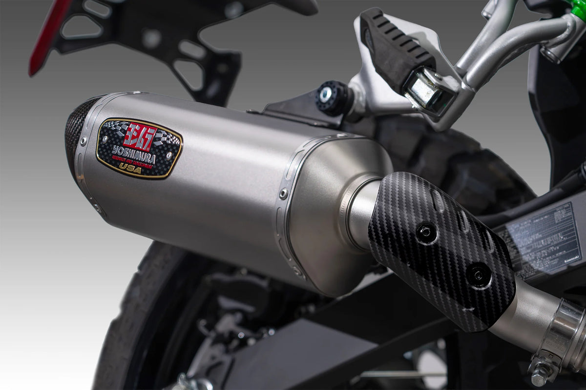 Yoshimura KLE500 2026 R-77 Stainless Slip-On Exhaust, W/ Stainless Muffler
