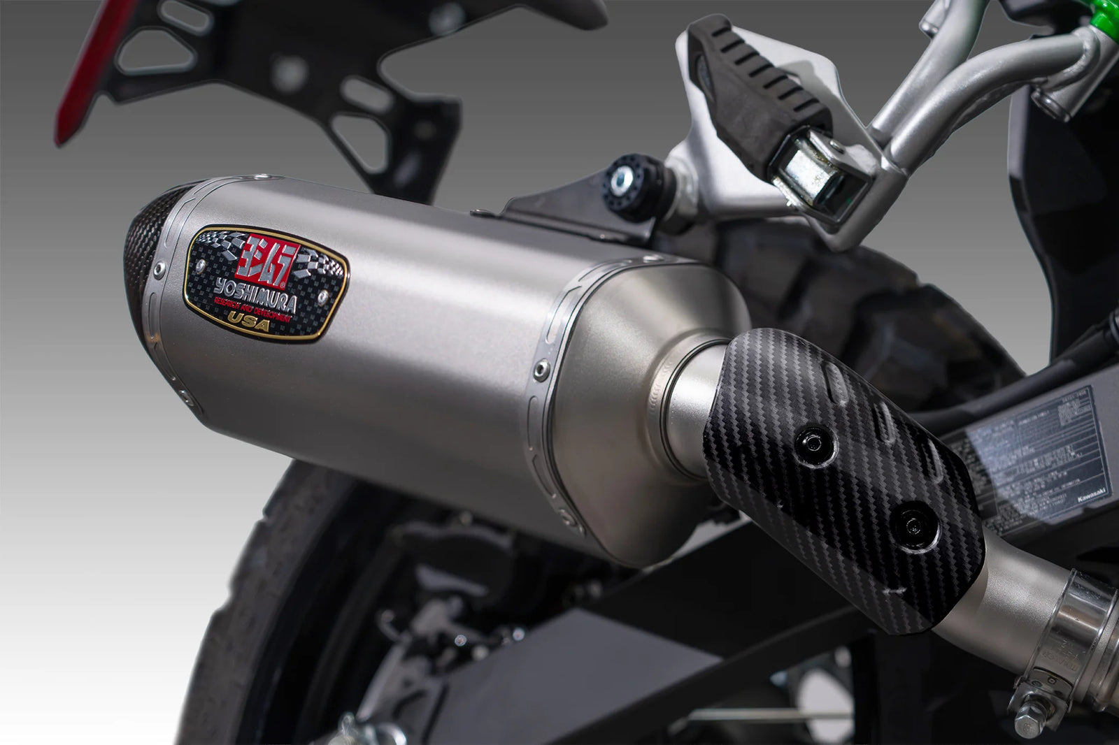 Yoshimura KLE500 2026 R-77 Stainless Slip-On Exhaust, W/ Stainless Muffler