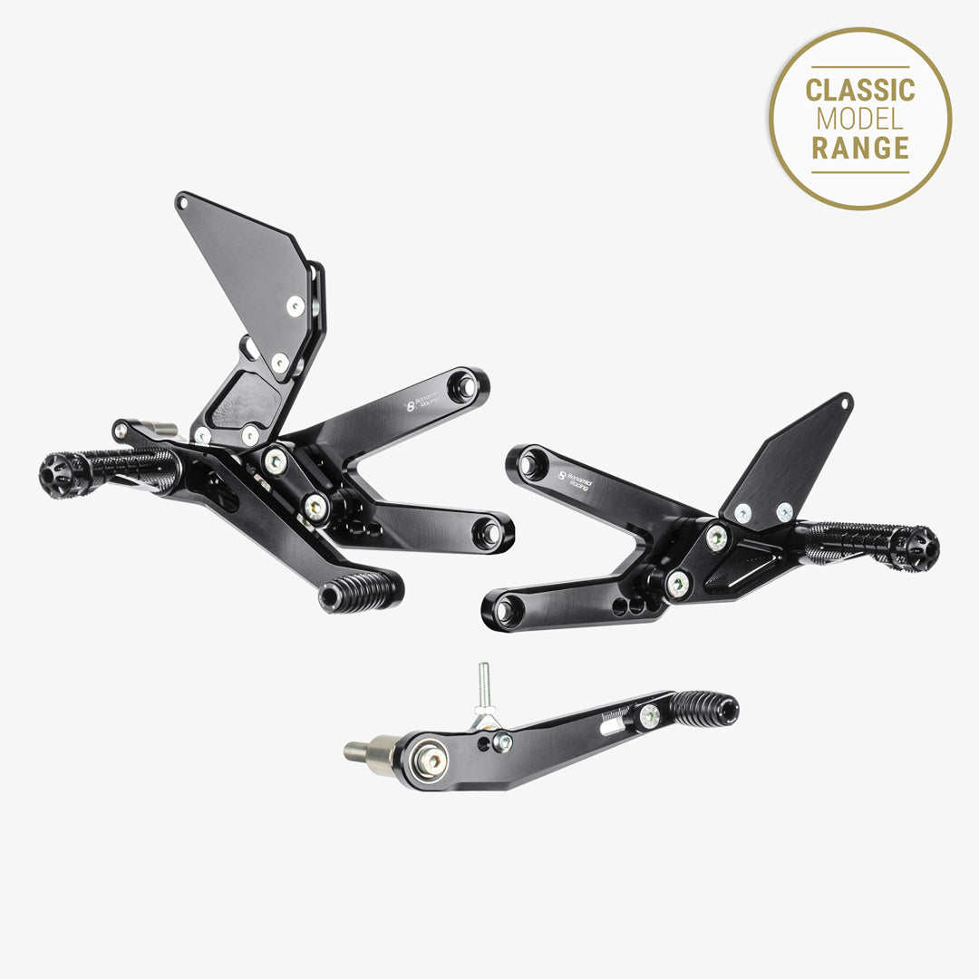 Bonamici Racing Adjustable Rearsets - Triumph Daytona 675 Quickshifter