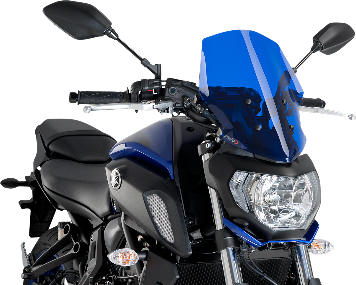 PUIG HI-Tech Parts Naked Touring Windscreen - 14-1/4" - Blue - Yamaha