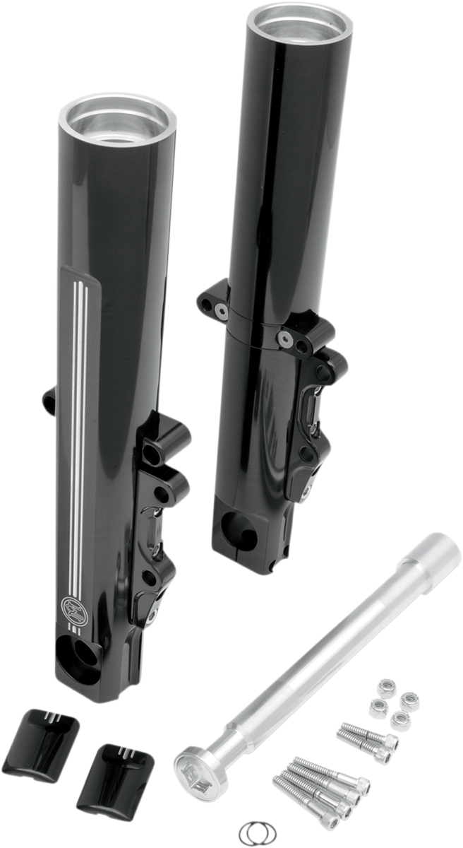 Performance Machine (PM) Fork Leg Kit - Black - Lower - Dual Disc - Contrast Cut - '08-'13