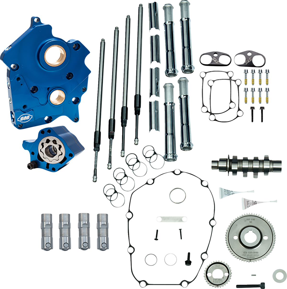 S&amp;S Cycle Cam Chest Kit - Water Cooled - Gear Drive - 465 Cam - Chrome Pushrod Tubes - M8