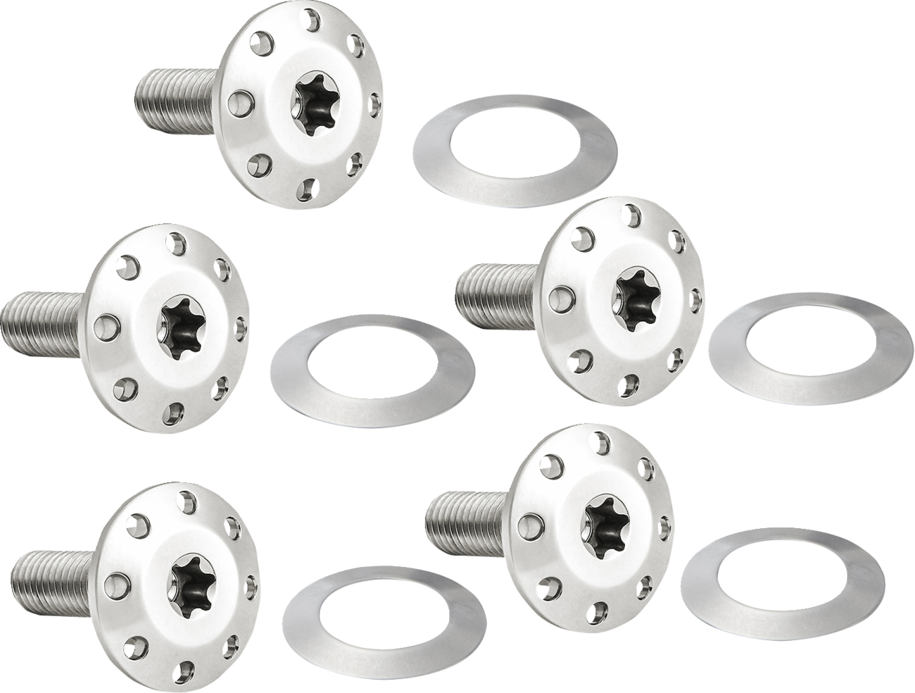 Arlen NESS Bolt Kit - Holeshot/Front/Floating/Brake Rotor - Spoke Mount - Polished - 5 Pack