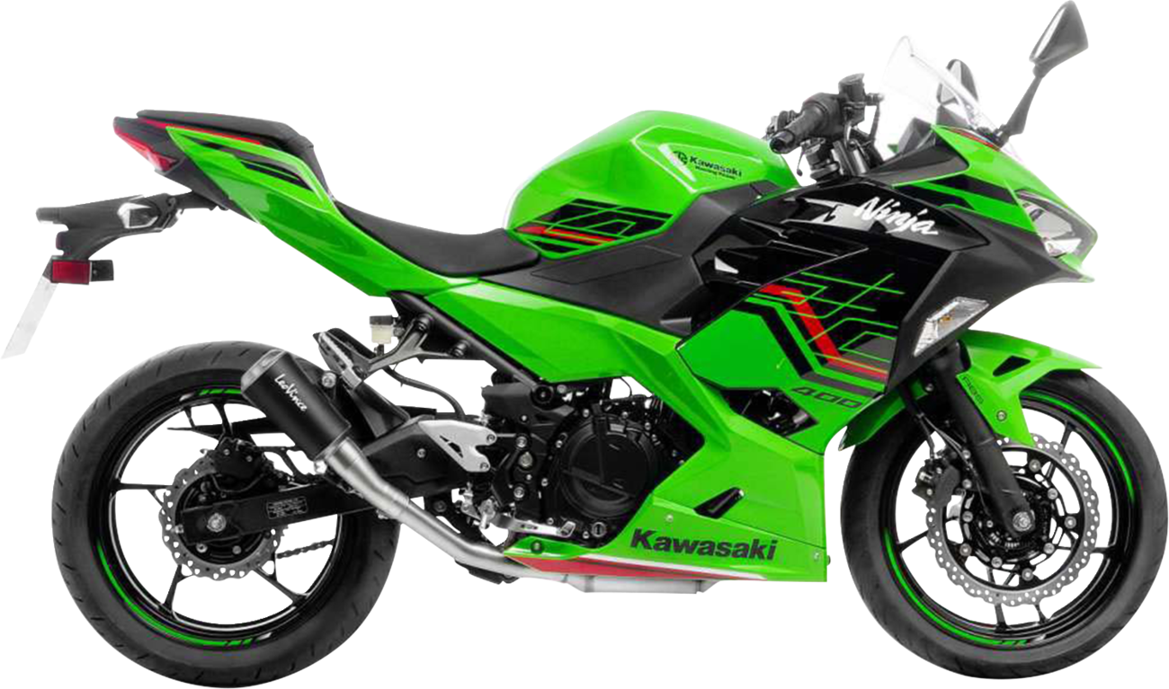 LeoVince LV-10 Slip-On Muffler - Black Stainless Steel - Ninja 400