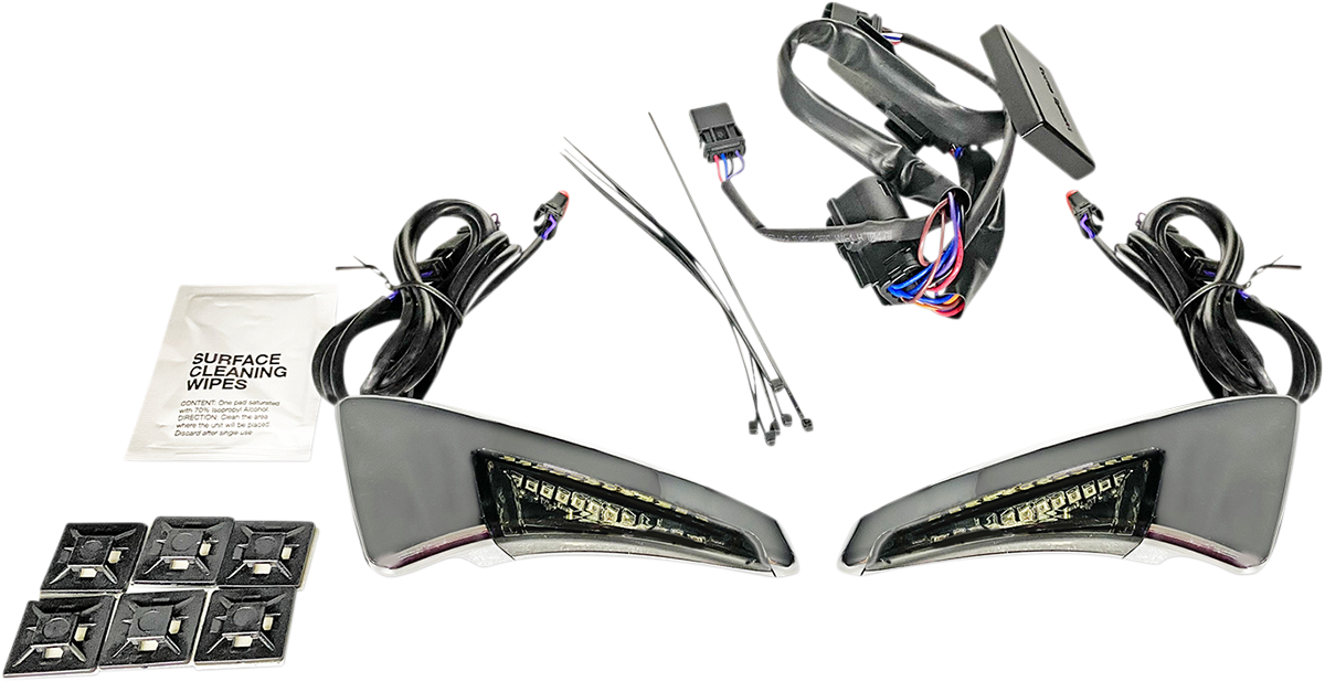 Custom Dynamics Sequential Tour Pak Seat Back Rest LED Lights - Chrome/Smoke - FLH