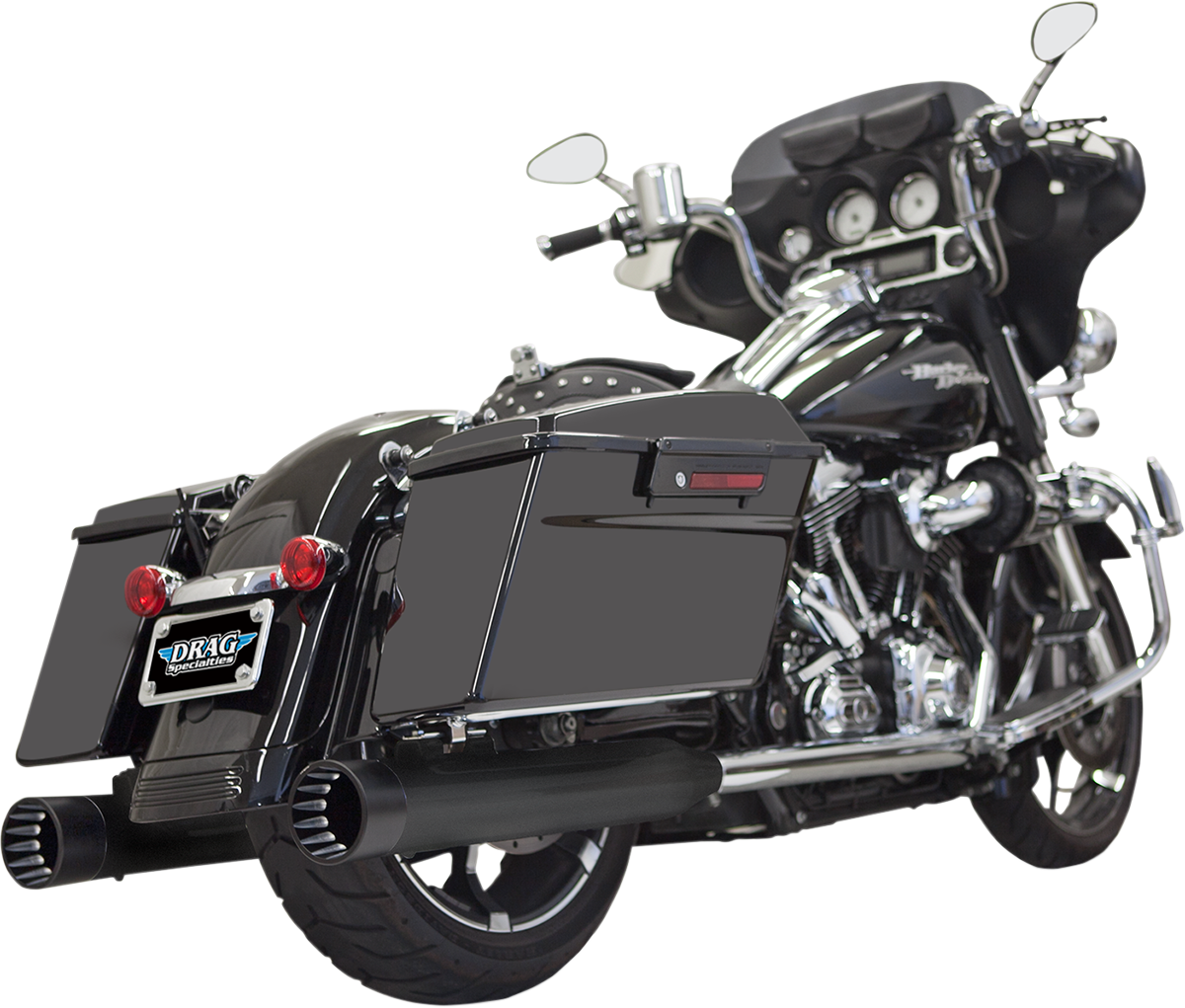 Bassani Xhaust DNT Straight Can Mufflers For '95-'16 FL - Black