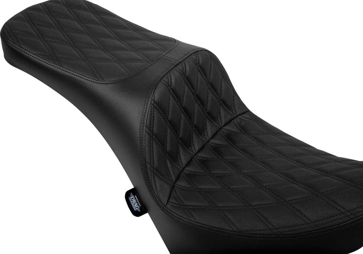 Drag Specialties Seats Freedom Seat - Vinyl - Double Diamond Black Stitch - FL/FX '18-'25