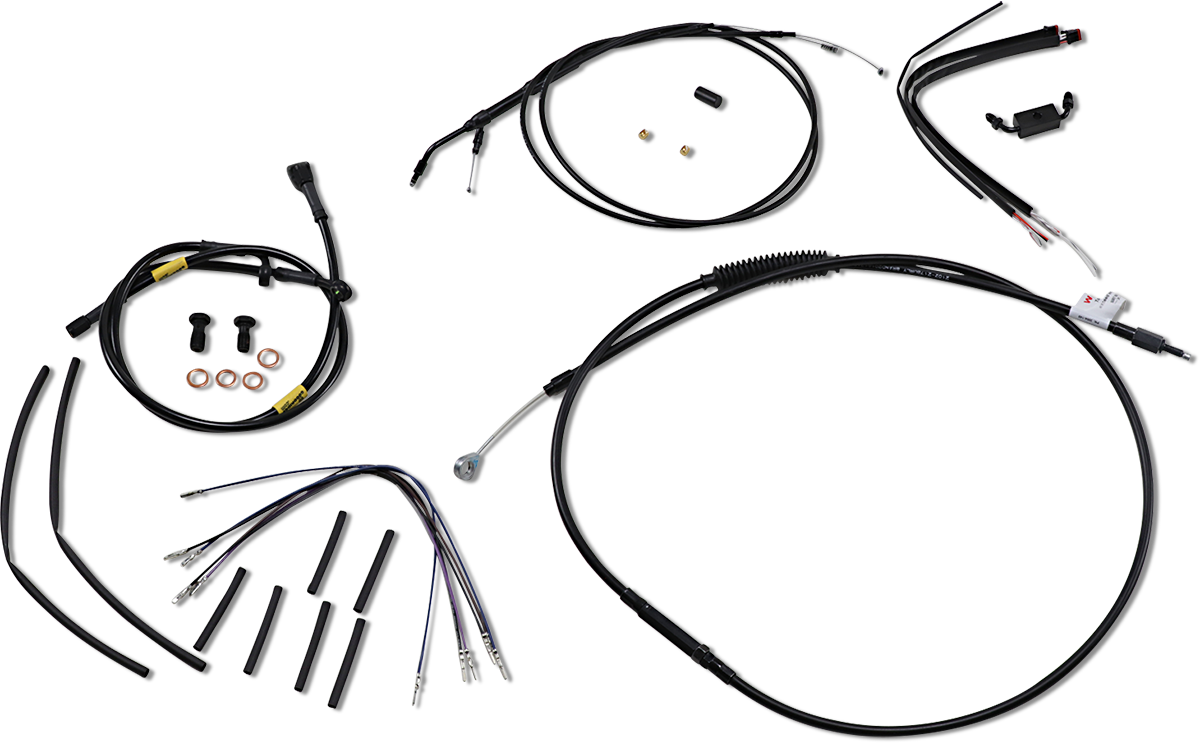 Burly Brand Handlebar Cable And Brake Line Kit For Wide Glide Gorilla Handlebars - 16"