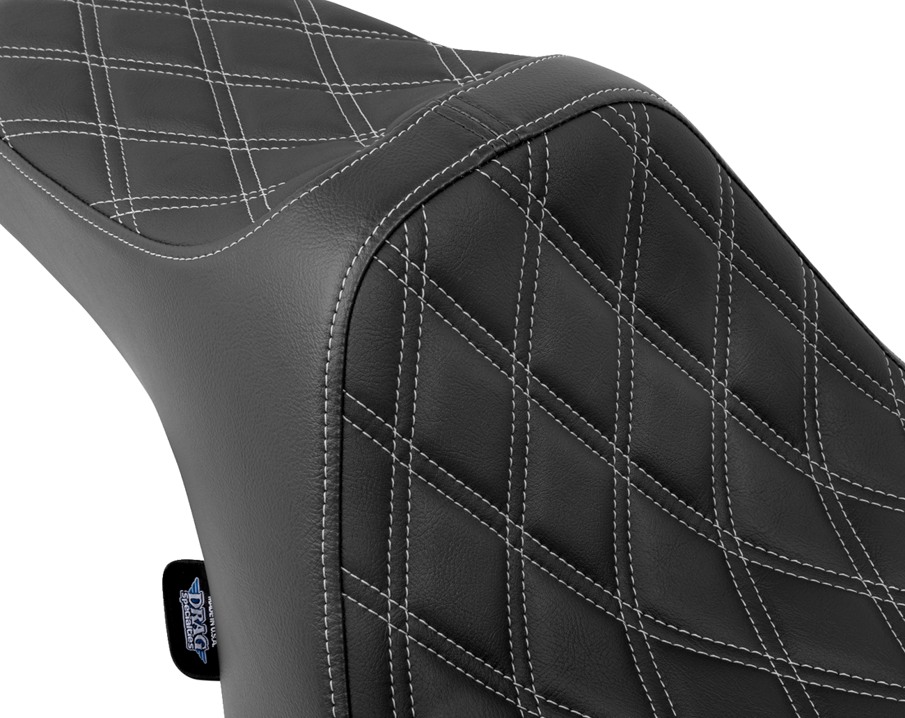 Drag Specialties Seats Predator III Seat - Double Diamond - Silver Stitched - FLT/FLH '23-'24