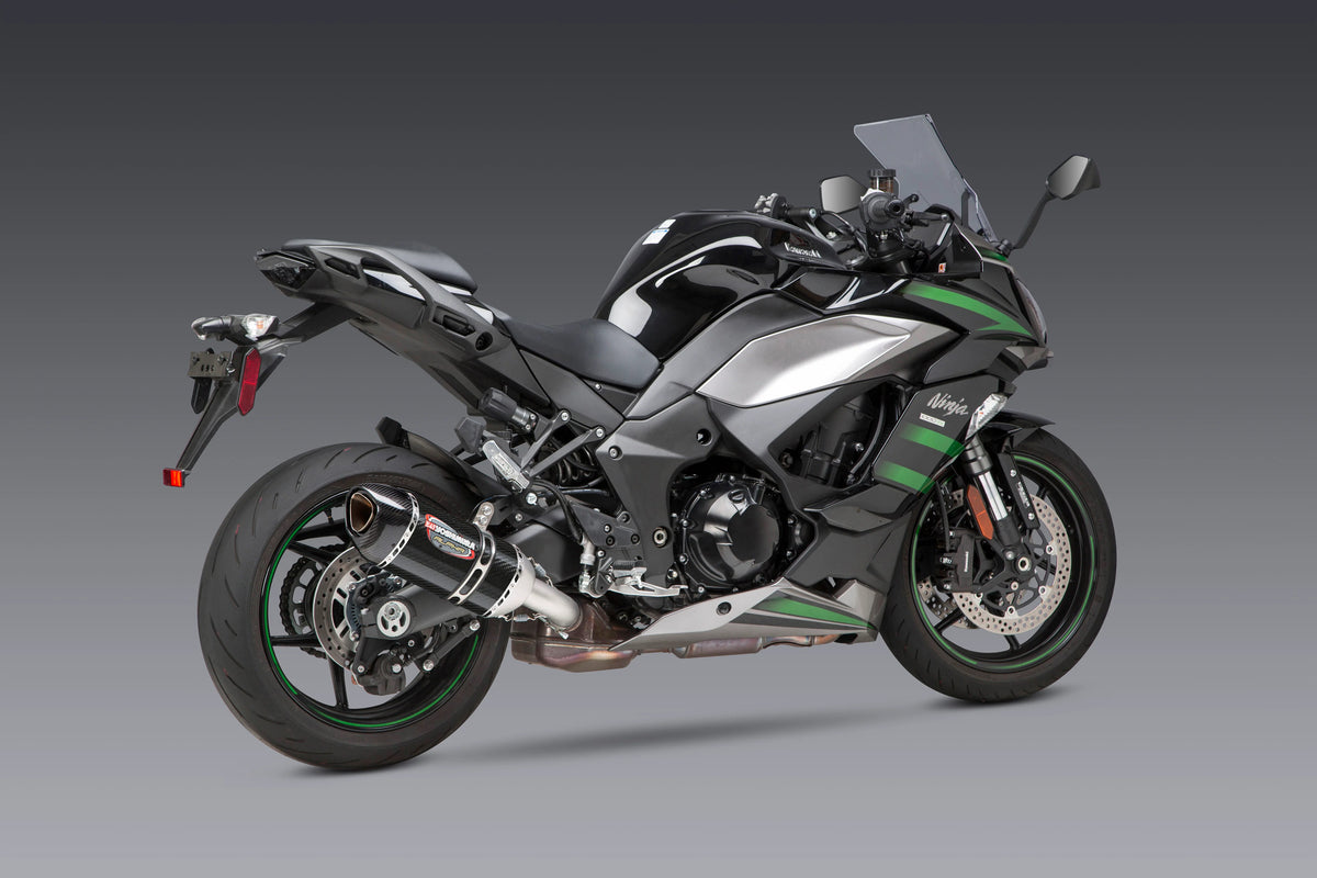 Yoshimura NINJA 1000SX 20-24/Ninja 1100SX 25-26 ALPHA Stainless Slip-On Exhaust, W/ Carbon Fiber Muffler