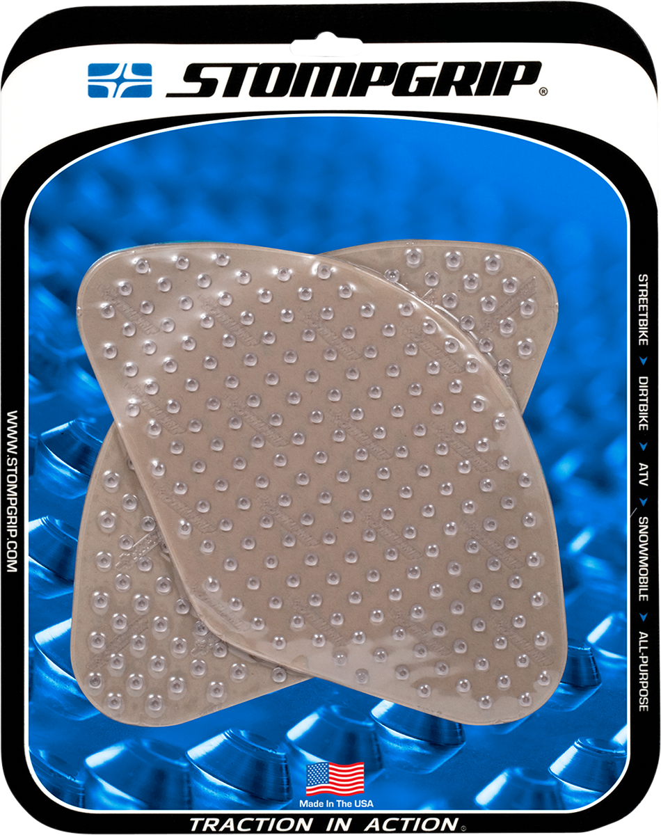 StompGrip Tank Grips - Volcano - Clear - Suzuki - SV '00-'15