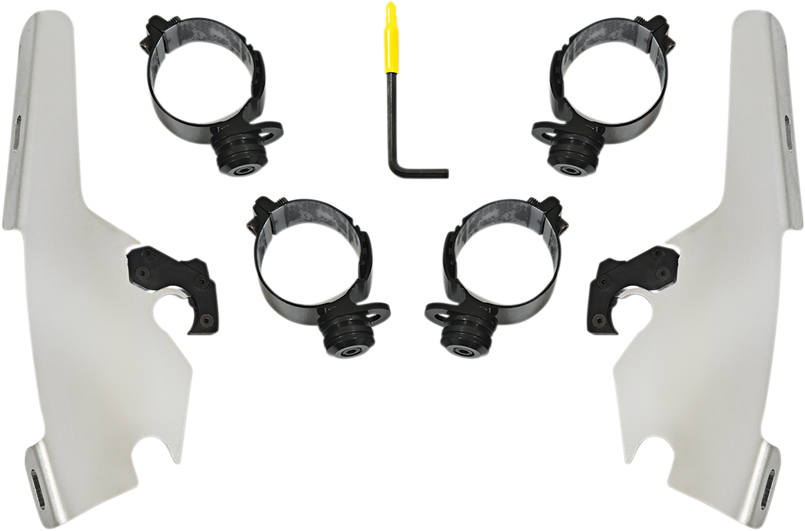Memphis Shades Batwing - Mounting Kit - Polished - FLSB
