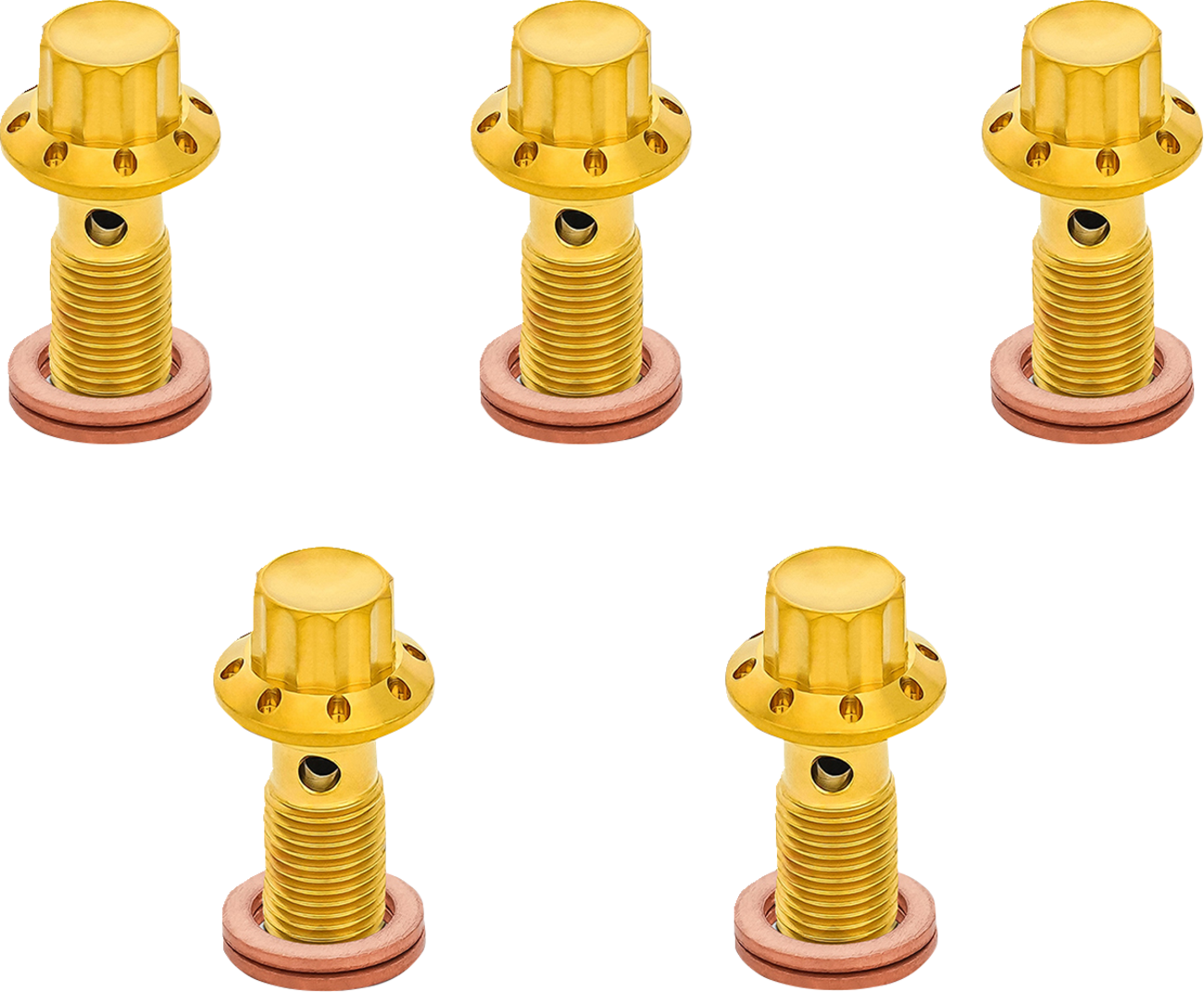Arlen NESS Banjo Bolt 5-Pack - M10x1.25 - Gold