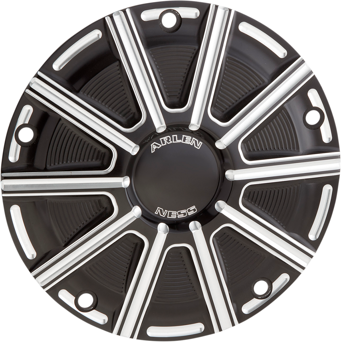 Arlen NESS 10-Gauge Derby Cover - Black/Machined - Big Twin