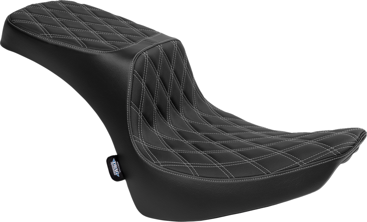Drag Specialties Seats Performance Predator 2-Up Seat - Vinyl - Double Diamond - Silver Thread - FL '00-'17