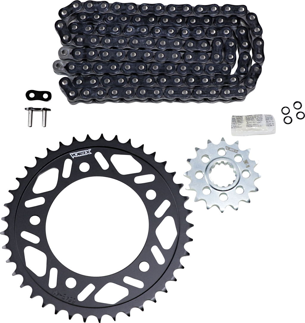 Vortex Chain And Sprocket Kit - WSS - Black - Yamaha YZF-R1/M