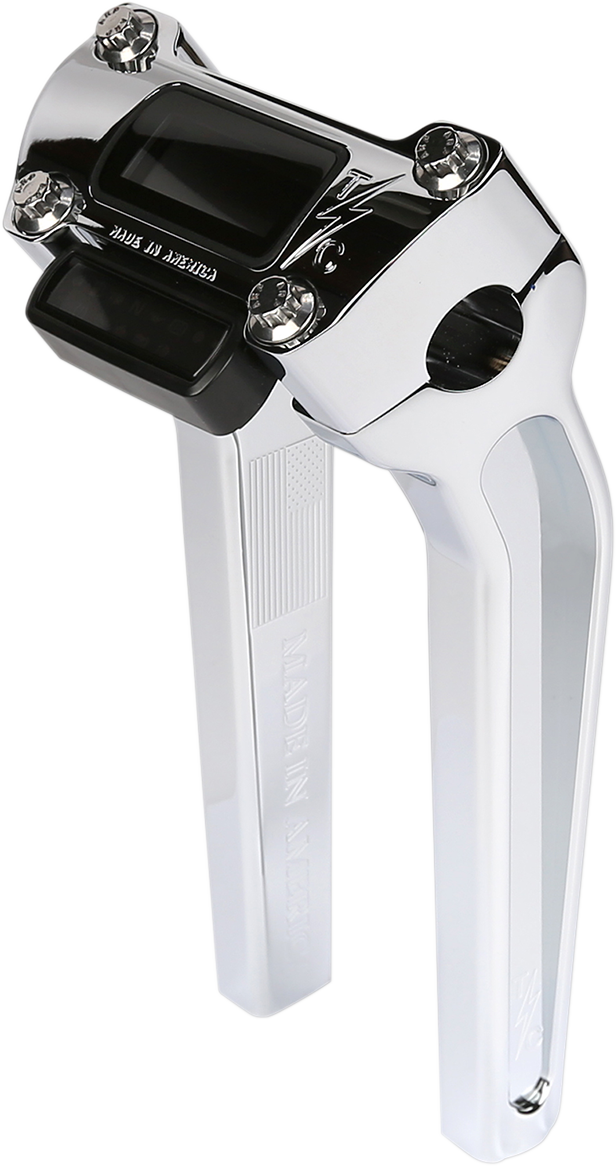 Thrashin Supply CO. Handlebar Risers - Pull Back - 9-1/2" - Gauge Cutout - Chrome