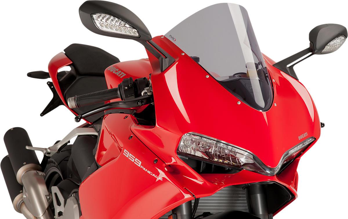 PUIG HI-Tech Parts Race Windscreen - 14-1/2" - Smoke - Panigale
