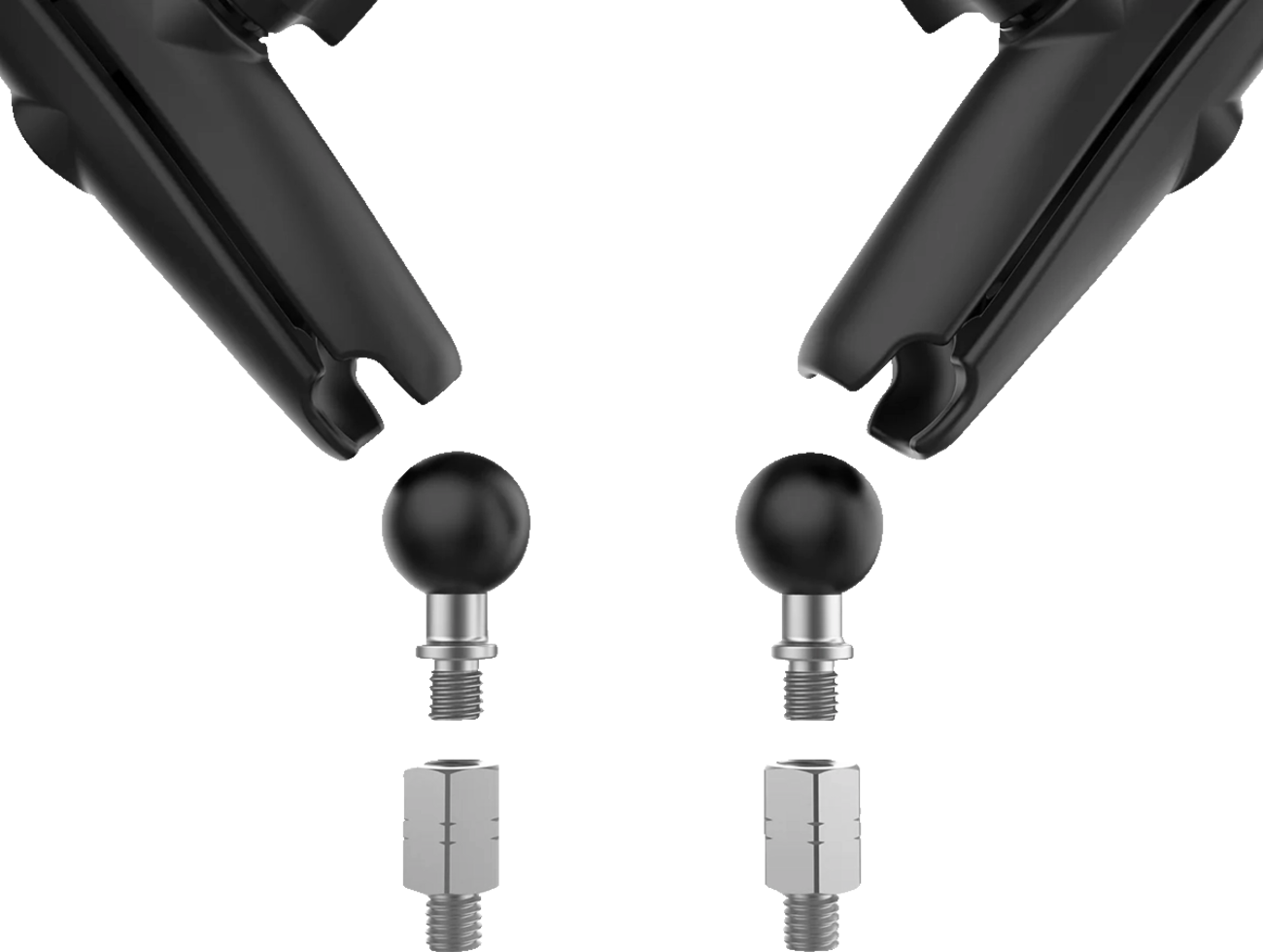 RAM Mounts Tough-Mirror™ - Side View - Oval - Black - Left/Right - Long Arm