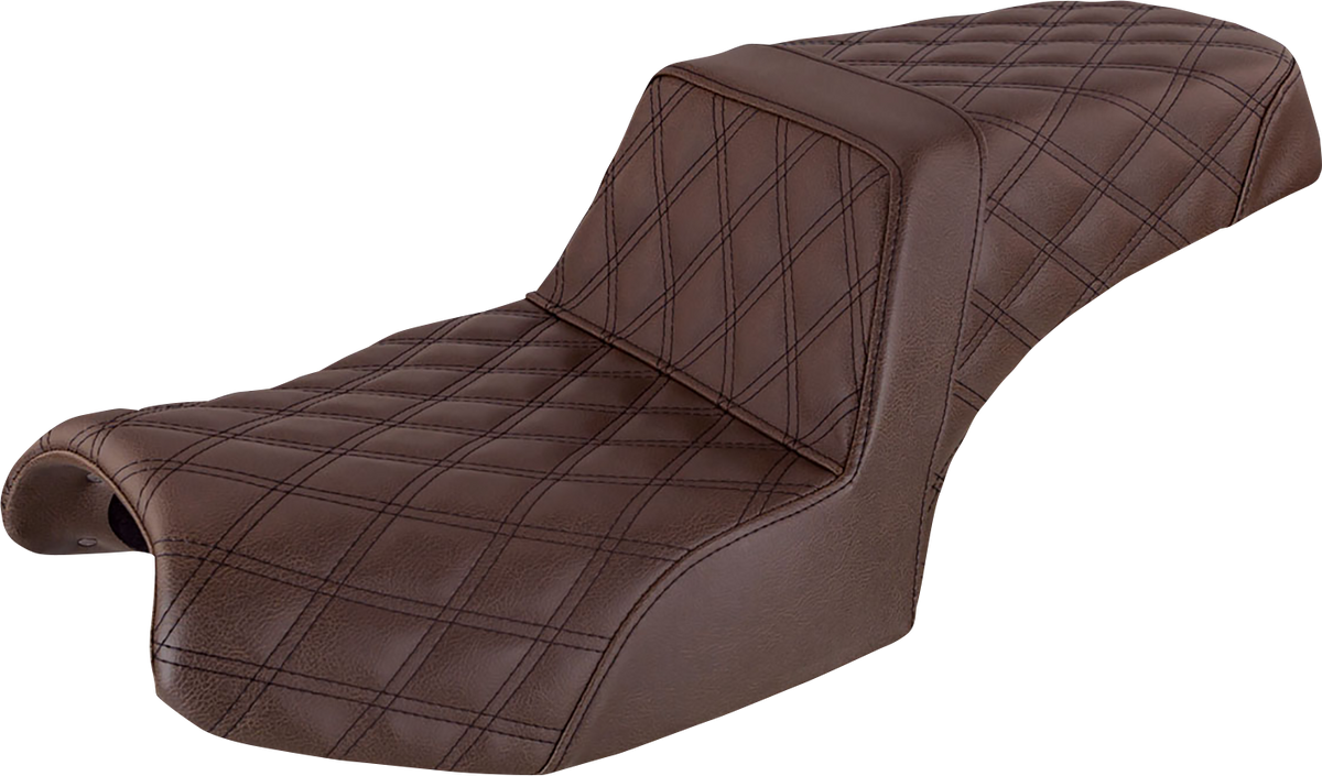 Saddlemen Step-Up Seat - Full Lattice Stitch - Brown - Challenger