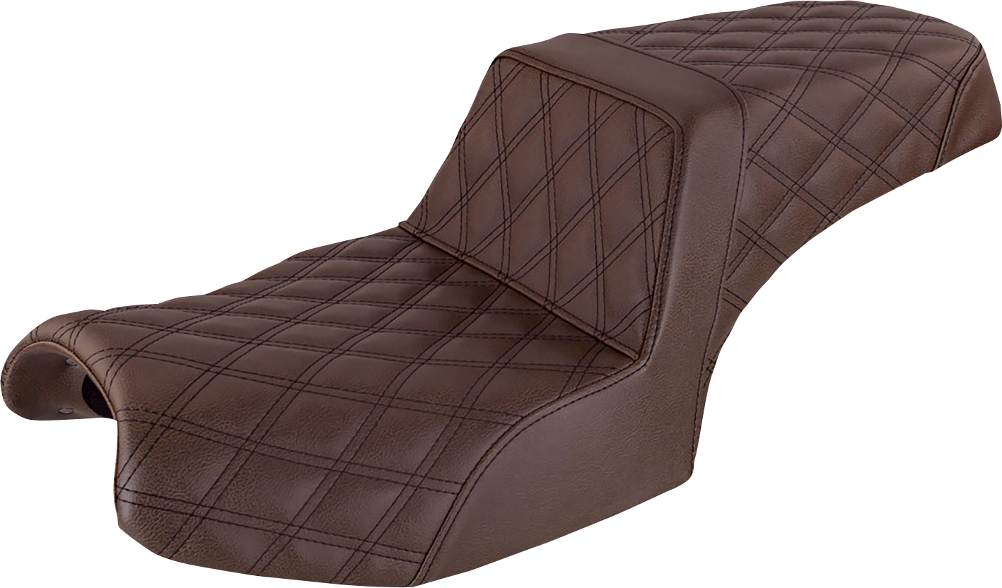 Saddlemen Step-Up Seat - Full Lattice Stitch - Brown - Challenger
