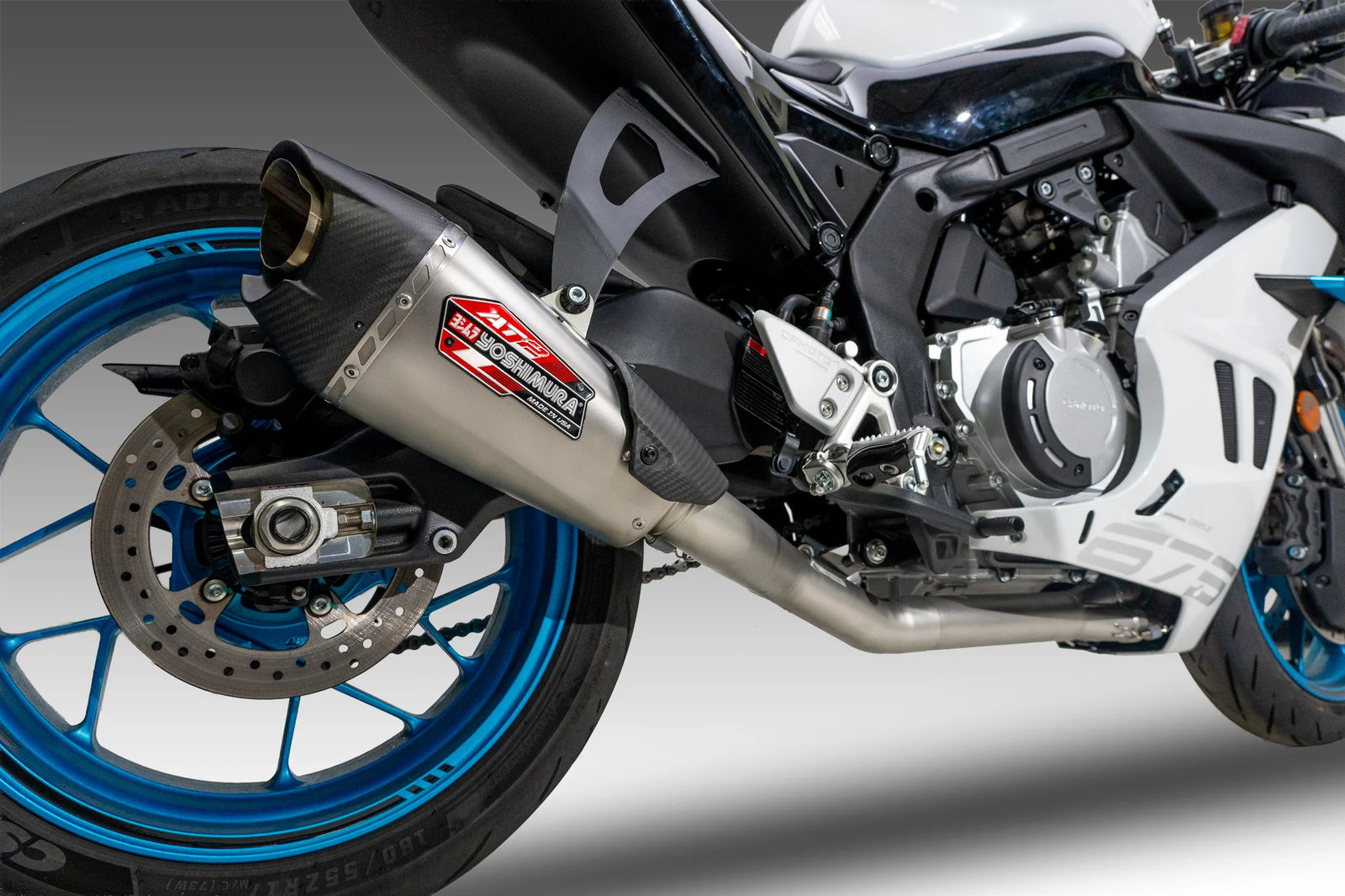 Yoshimura 675SS 2025-26 Race AT2 Stainless Full Exhaust, W/ Stainless Muffler