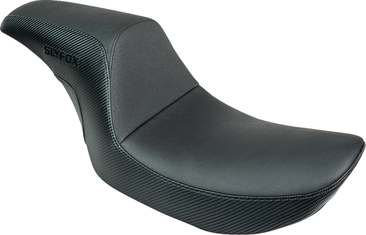 Slyfox Drifter Seat - Black Logo - Black Vinyl - Smooth - FXR '82-'00