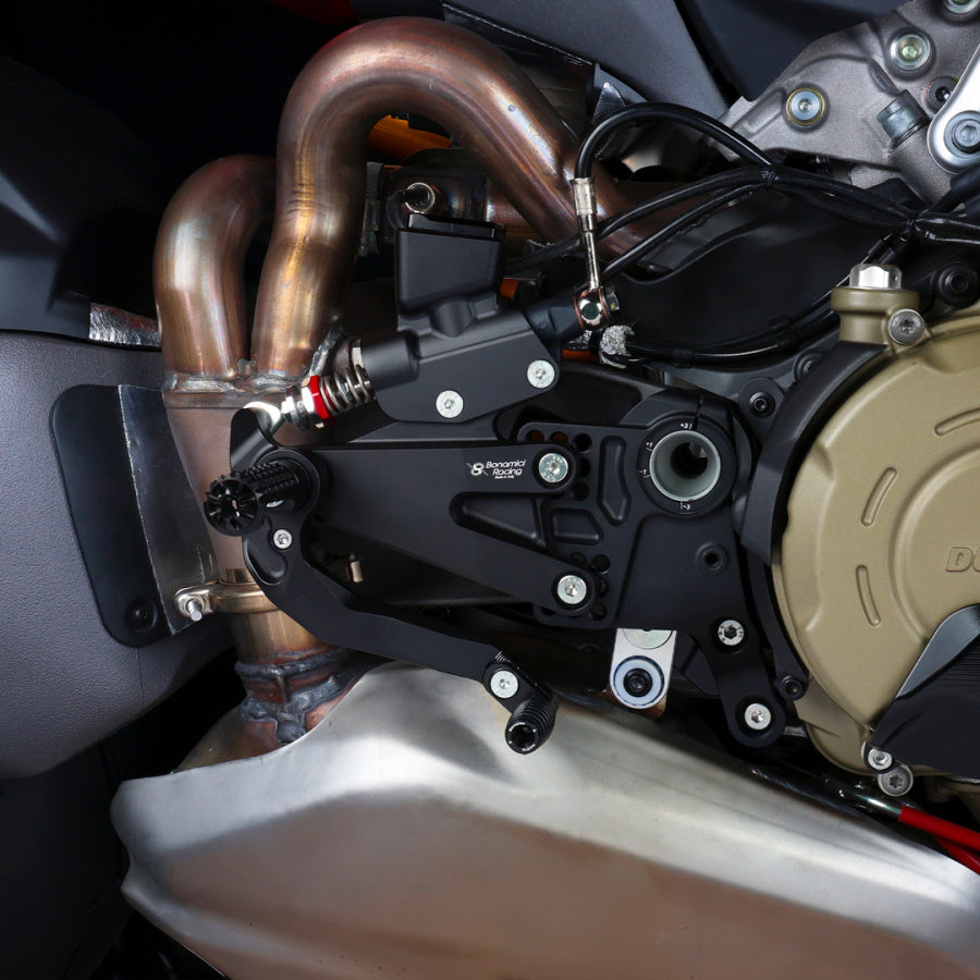 Bonamici Racing Adjustable Rearsets ”pista Evo Plus”- Ducati Panigale V4 - V4s- V4R (2018/2026)