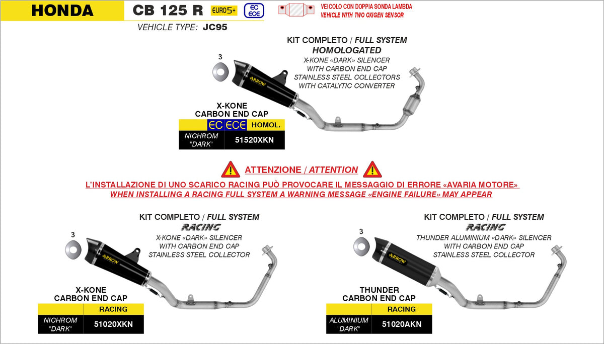 51020XKN Full System Racing With X-Kone Dark Slip Ons