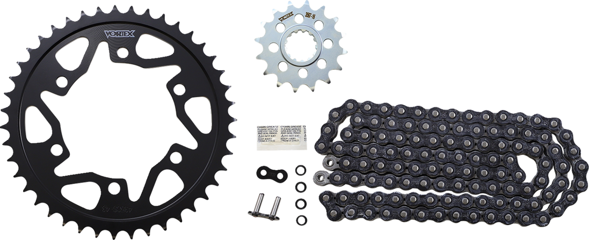 Vortex Chain And Sprocket Kit - WSS - Black - Yamaha FZ/MT-10