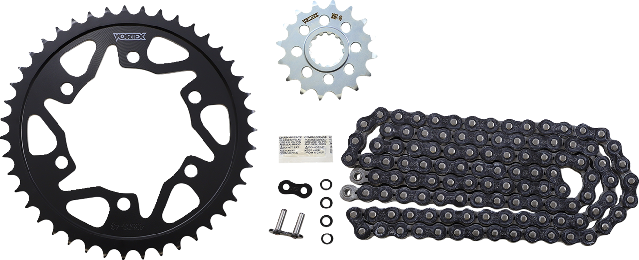 Vortex Chain And Sprocket Kit - WSS - Black - Yamaha FZ/MT-10