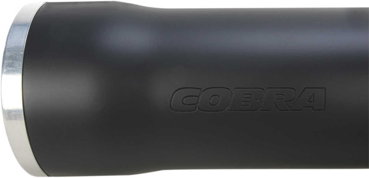 Cobra Slip-On Mufflers With Race Pro Tips - 3" - Black - '07-'17 FLSTN/FLSTSB/FLSS/FLSTFBS