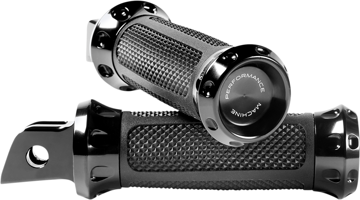 Performance Machine (PM) Overdrive Foot Pegs - Driver - Black - FL/FX