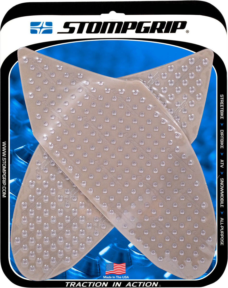 StompGrip Tank Grips - Volcano - Clear - Suzuki - GS '06-'07