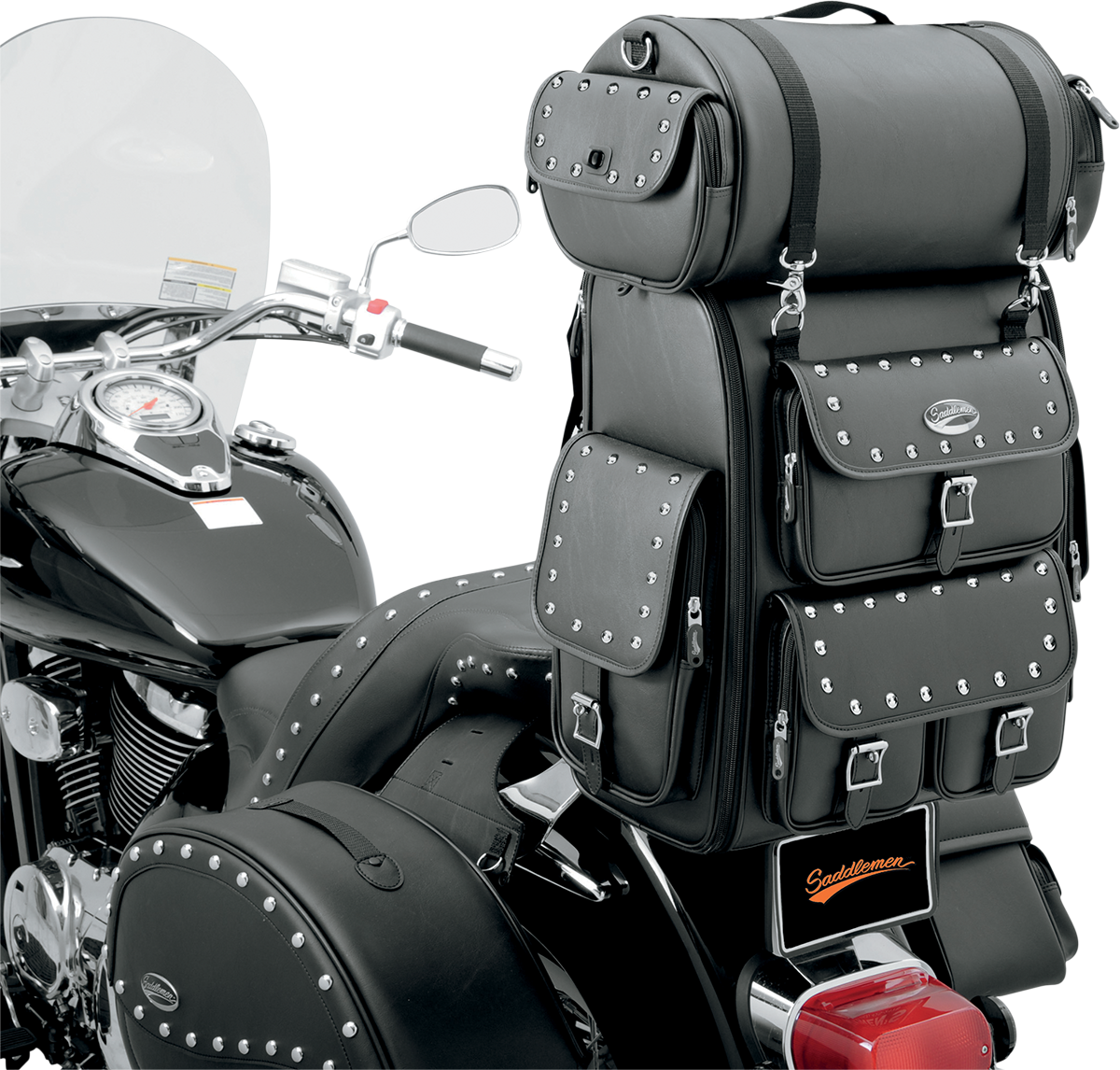 Saddlemen Sissy Bar Bag - Desperado - Black Studded