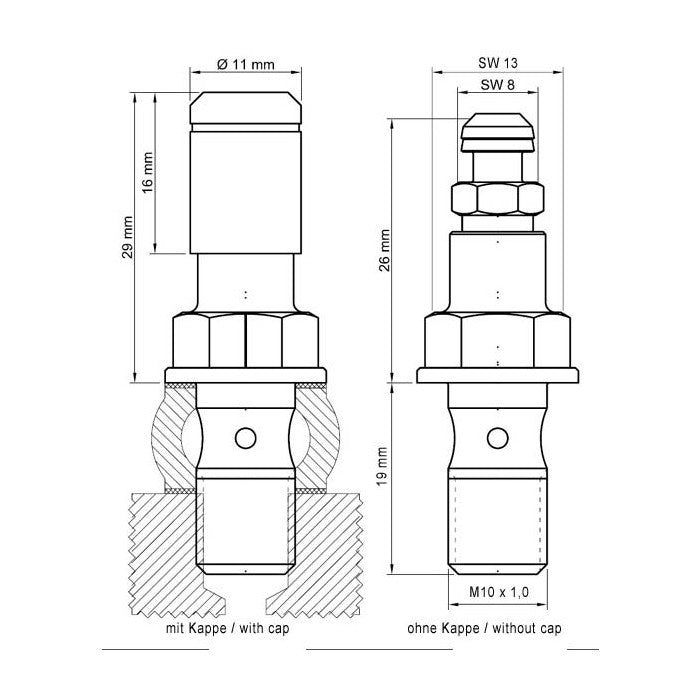 Stahlbus Banjo Bolt Quick Bleeder Valve with Dust Cap for Brembo
