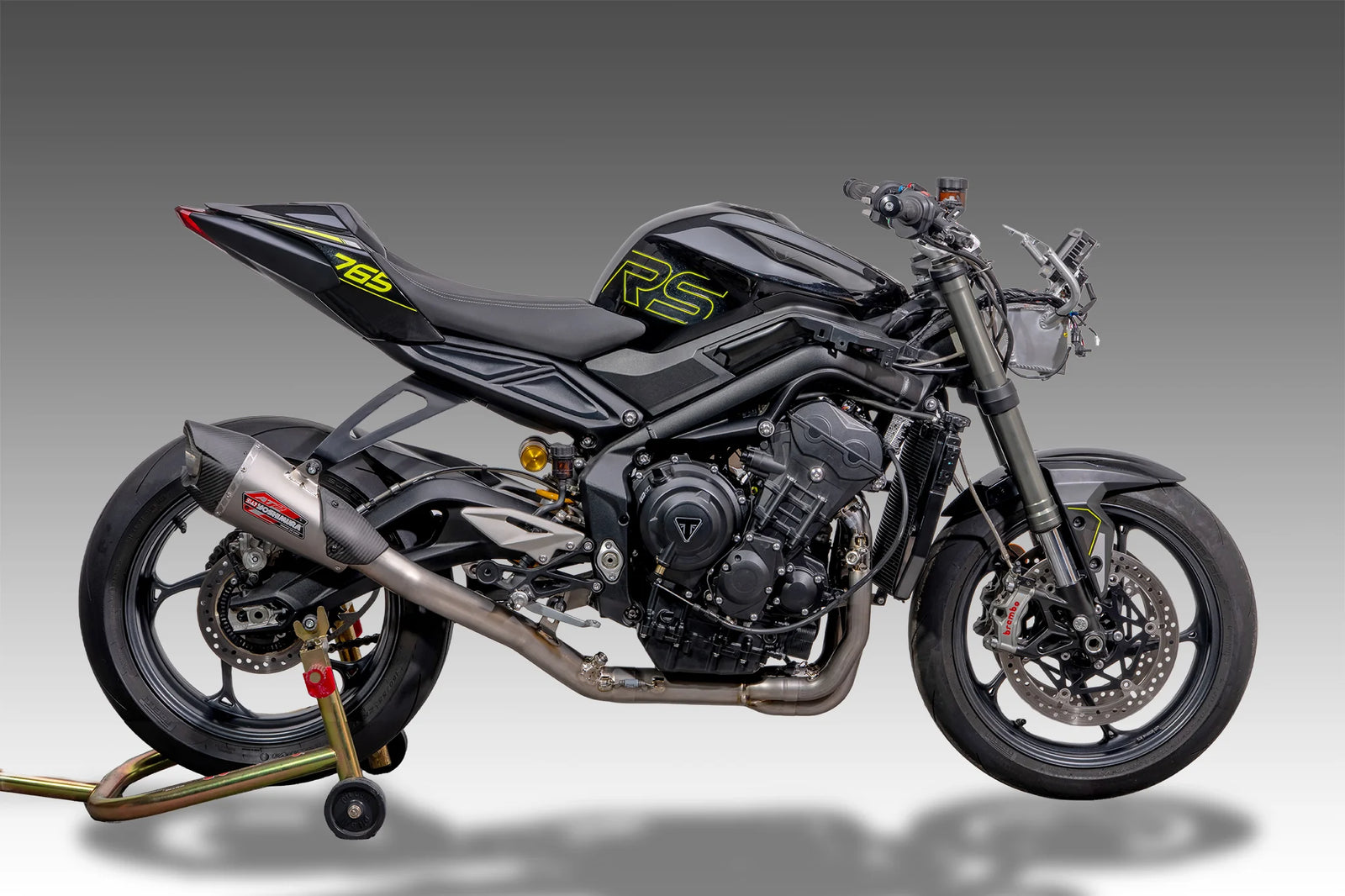 Yoshimura Street Triple 765 23-26 RACE AT2 Titanium Full Exhaust, W/ Titanium Muffler