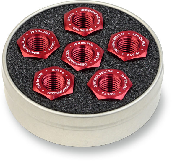 Driven Racing Sprocket Nuts - 6-Bolt Hub - Red - M10 X 1.0
