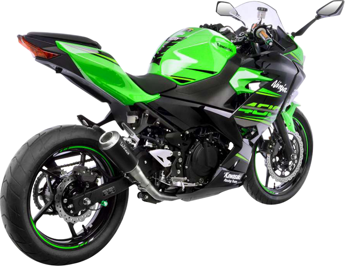 LeoVince LV-10 Slip-On Muffler - Black Stainless Steel - Ninja 400