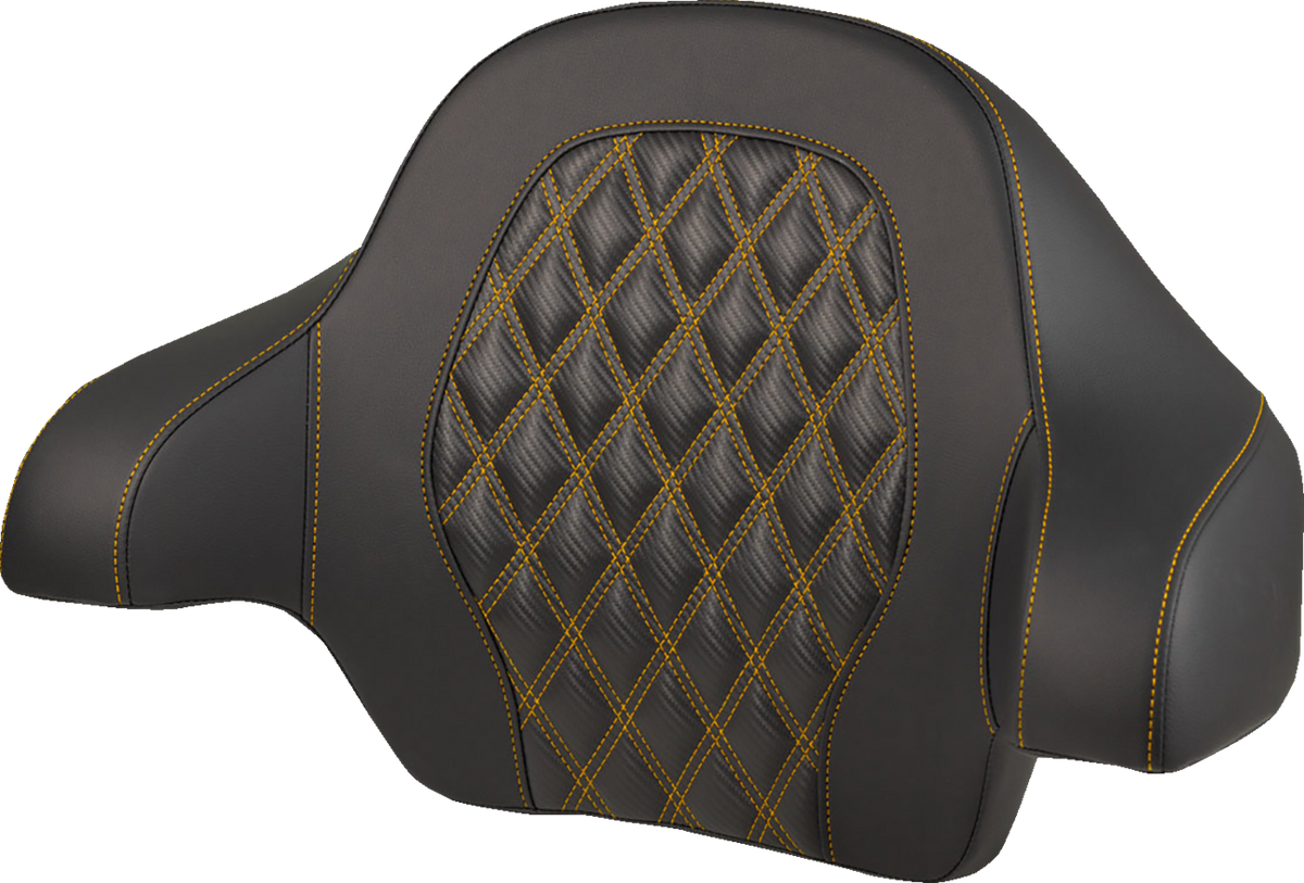 Saddlemen Tour-Pak® Backrest Pad - Lattice Stitch - Gold Stitch - FL '14-'25