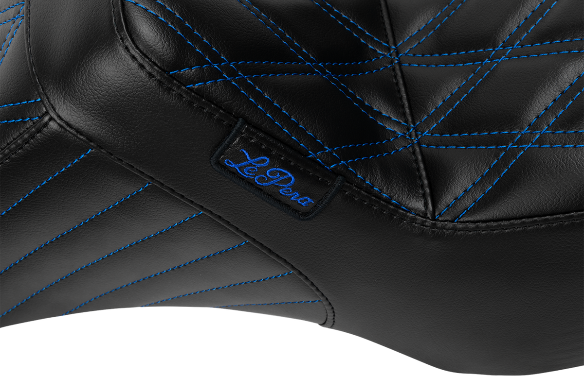 Le Pera Tailwhip Seat - Blue Double Diamond Stitch - FLH/FLT -'23-'25