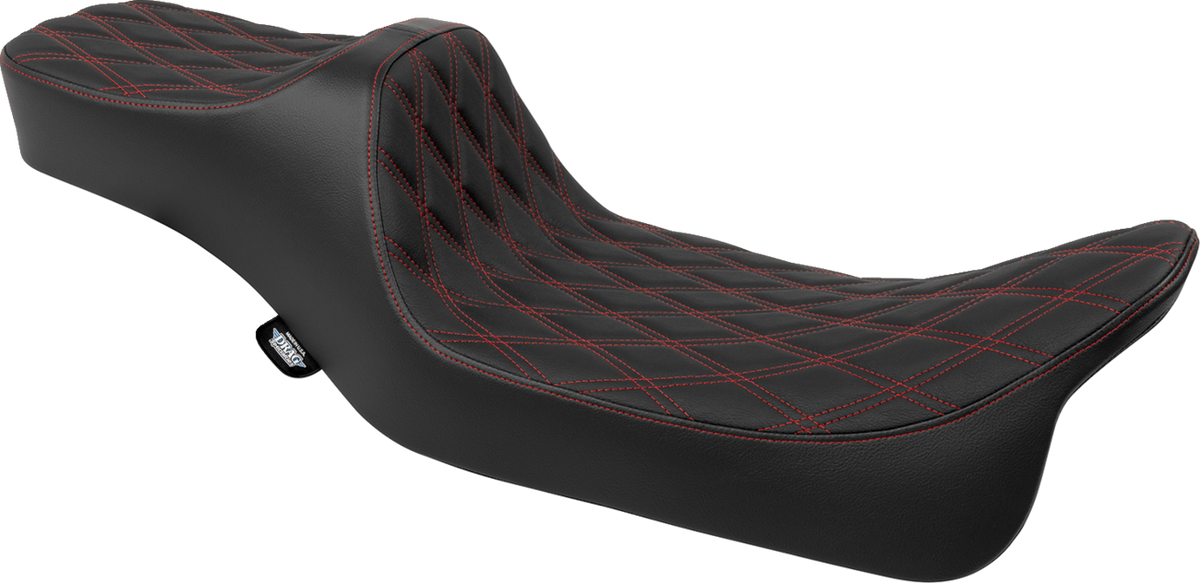 Drag Specialties Seats Predator III Seat - Extended Reach - Double Diamnd - Red Stitching - FLH/FLT '08-'24