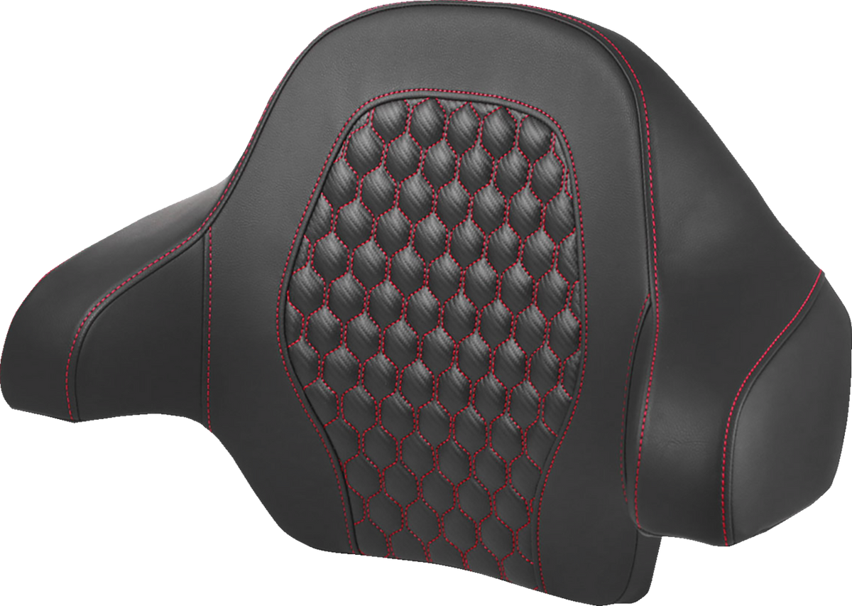 Saddlemen Tour Pack Backrest Pad - Honeycomb - Red Stitching - FL '14-'24
